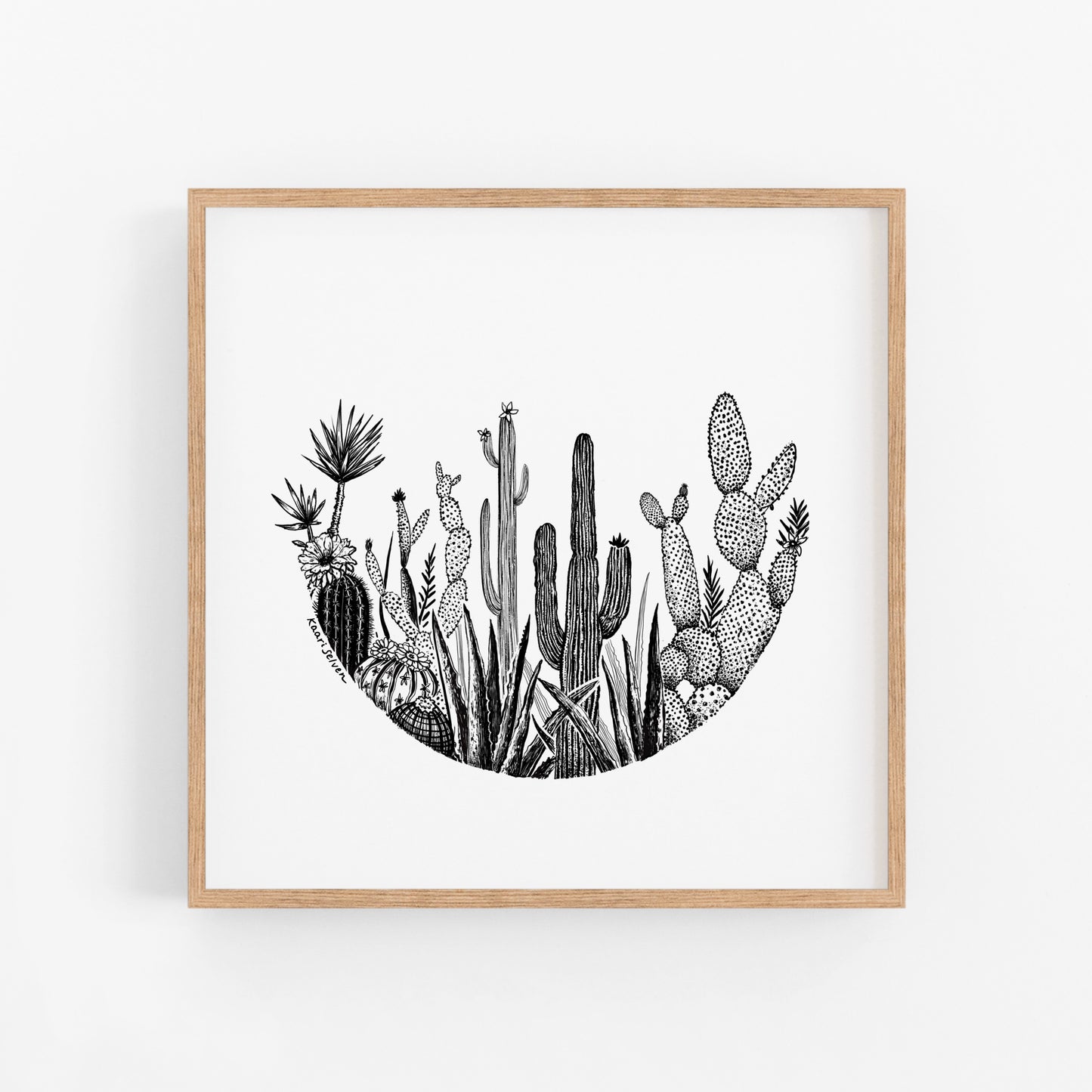 Cactus Circle Art Print