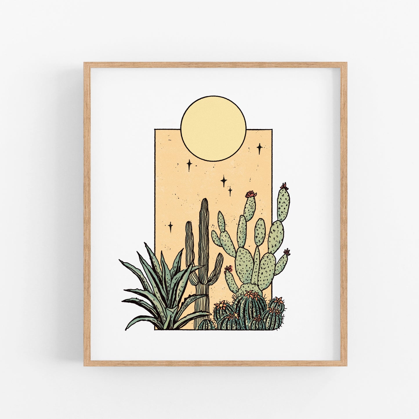 Under the Cactus Moon Art Print