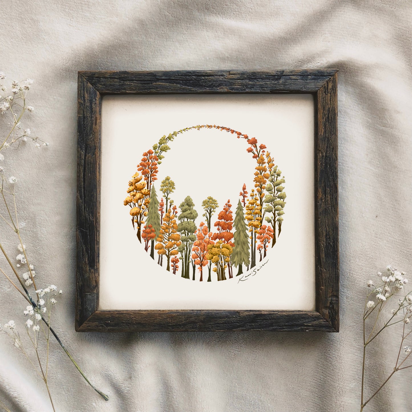Autumn Forest Ring Art Print