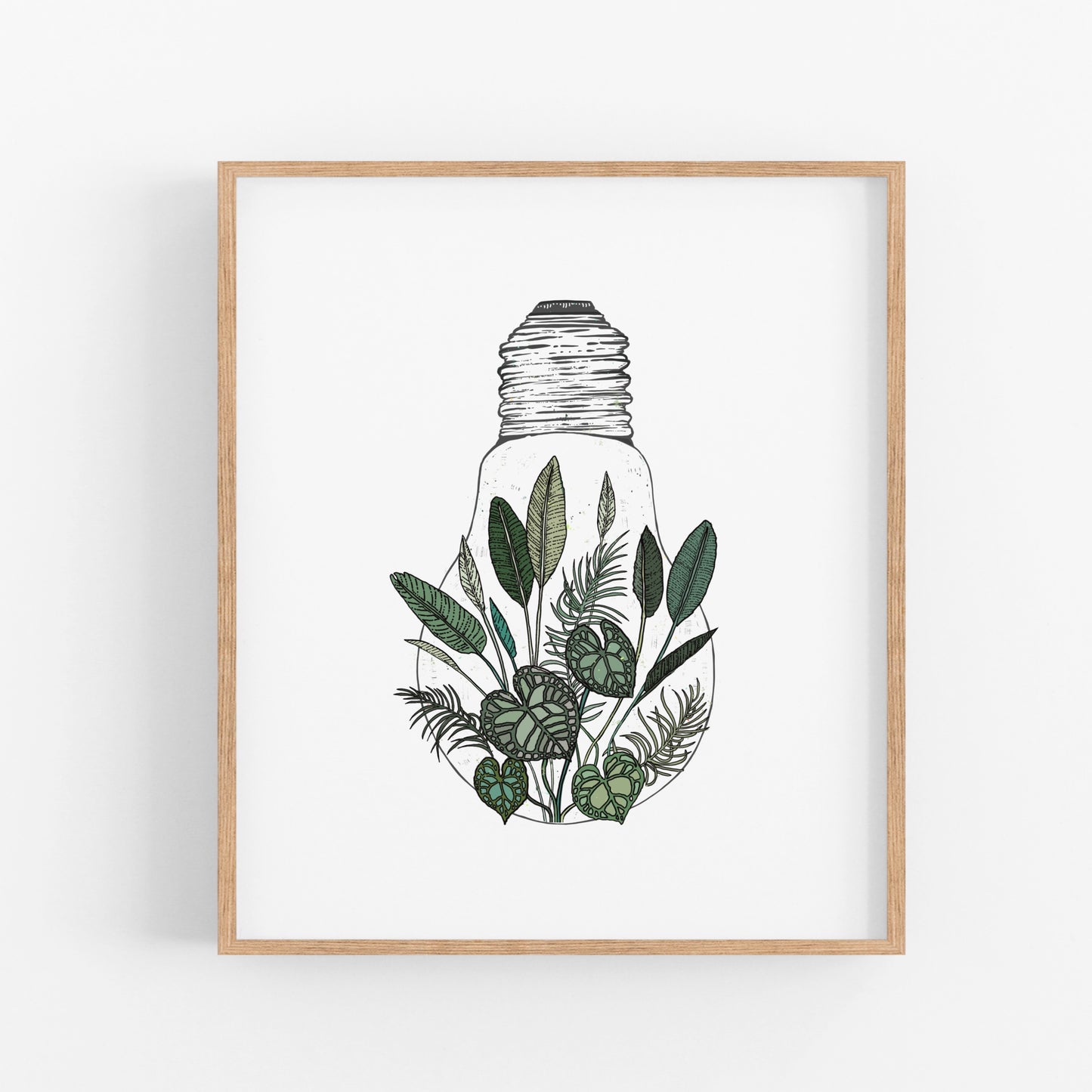 House Plant Lightbulb Art Print