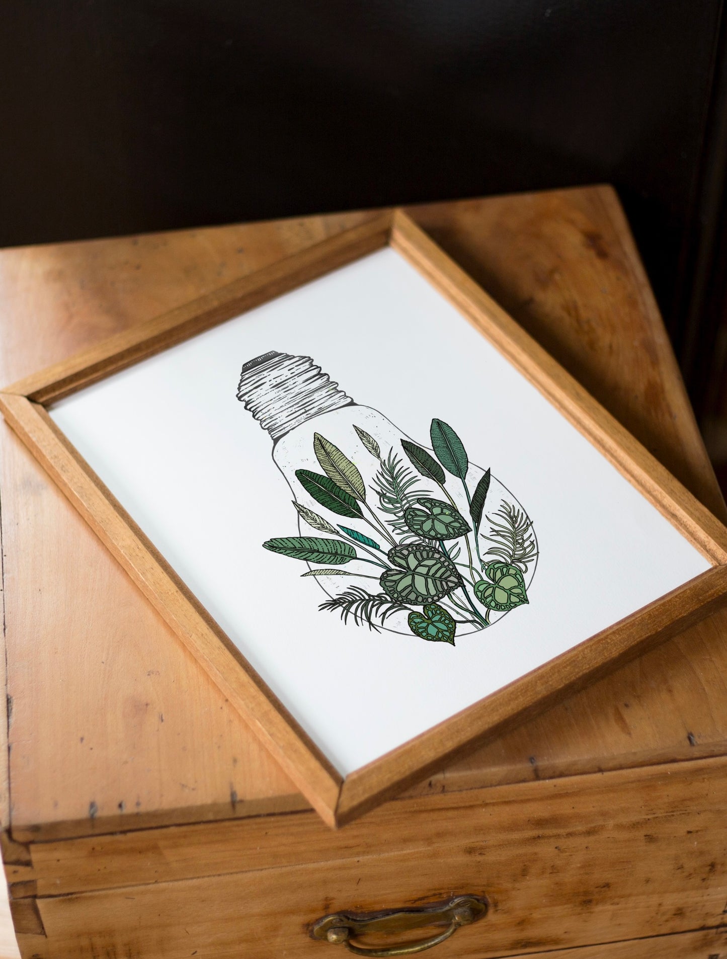 House Plant Lightbulb Art Print