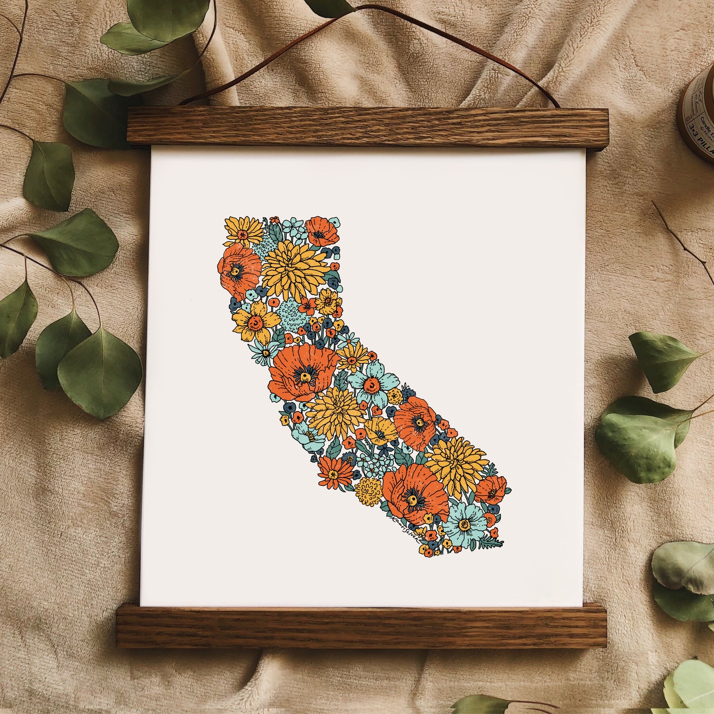 California State Flower Outline Art Print