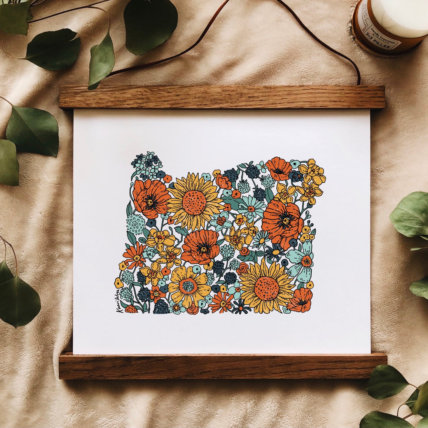 Oregon State Flower Outline Art Print