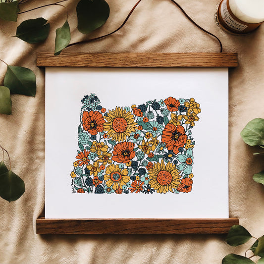 Oregon State Flower Outline Art Print