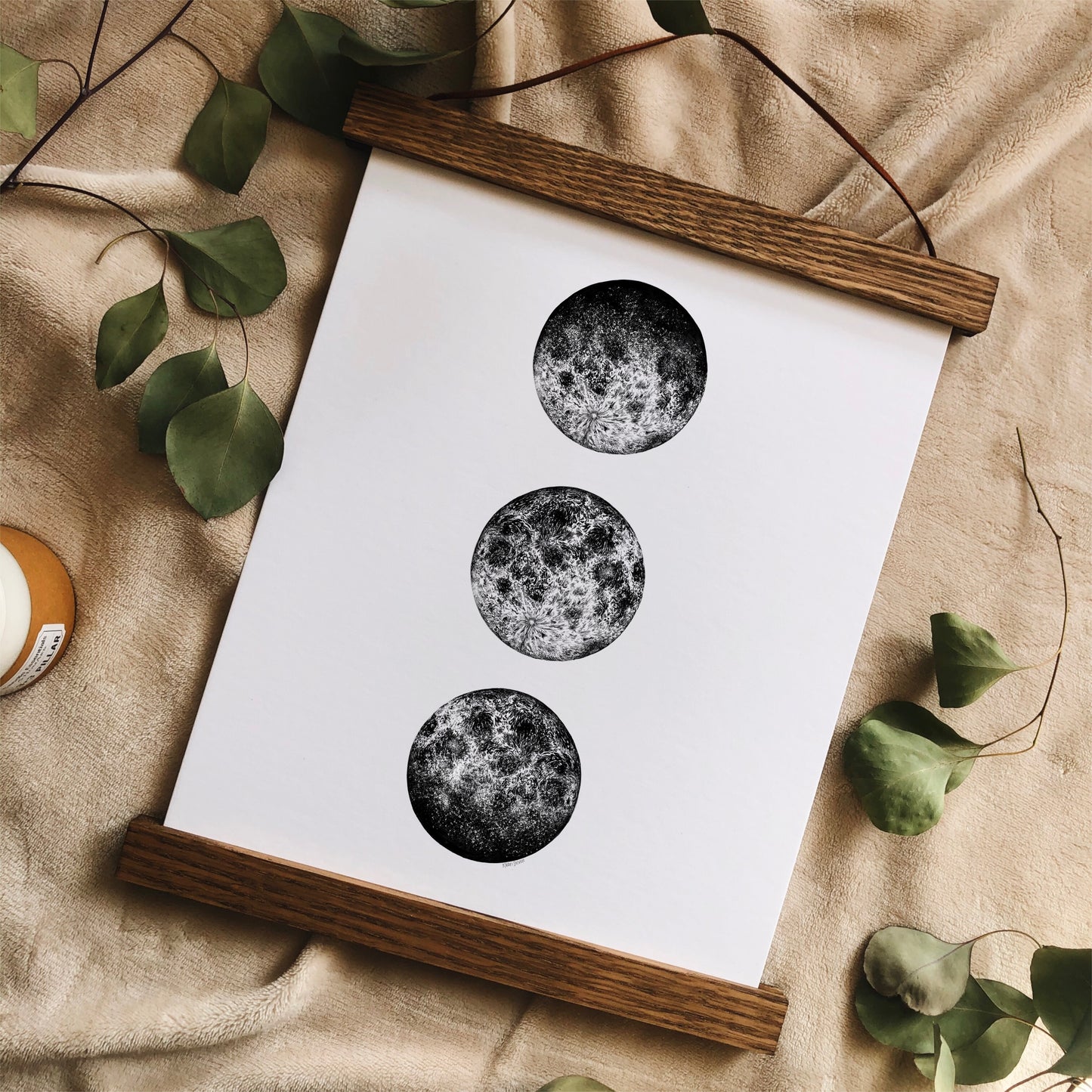 Three Moon Phases Art Print