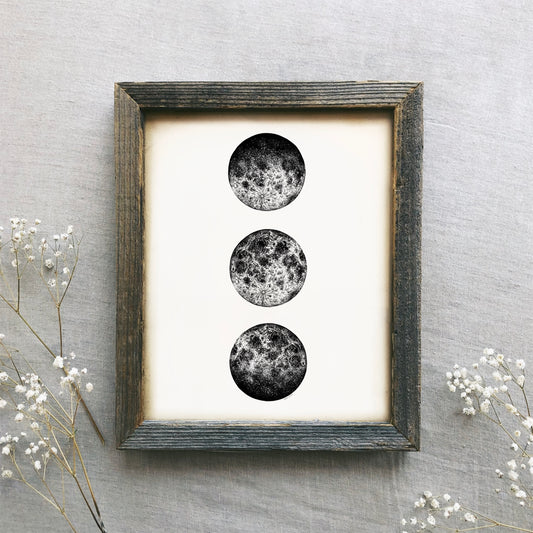 Three Moon Phases Art Print