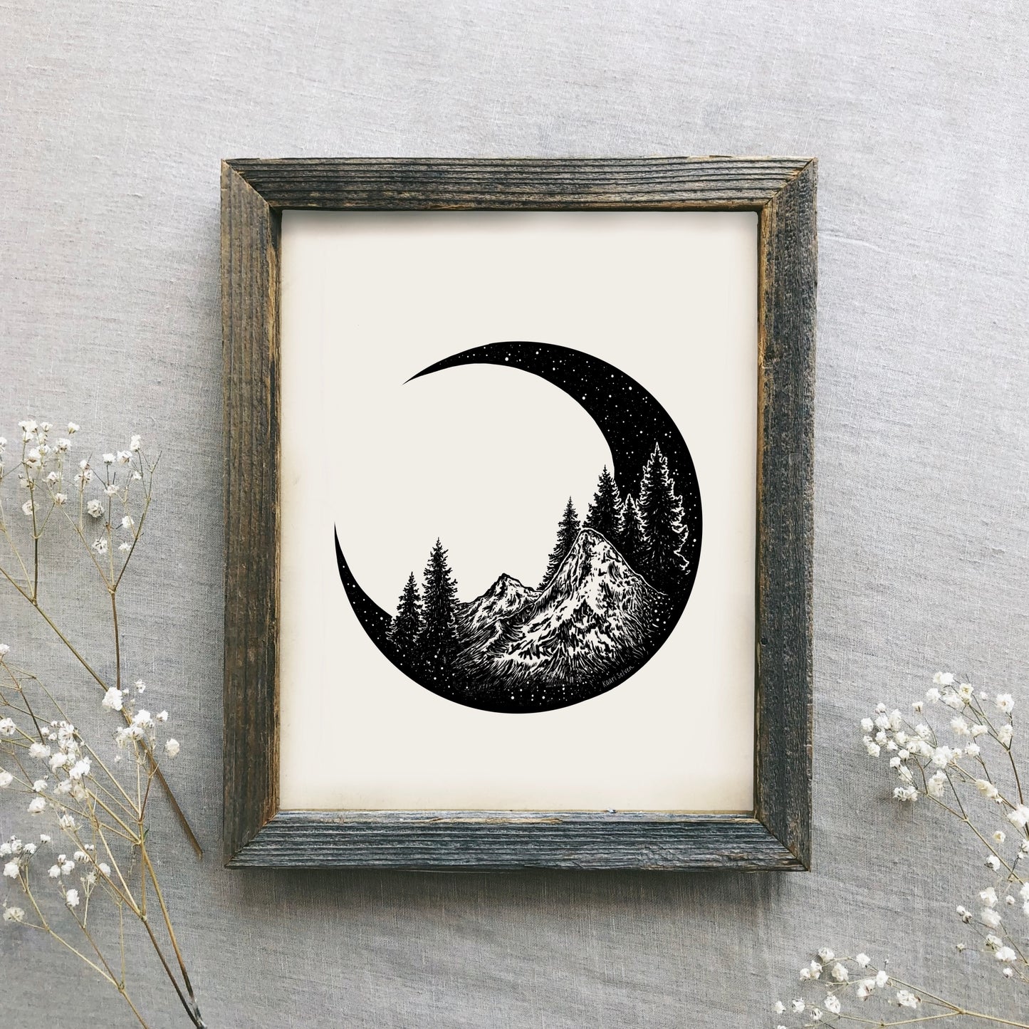 Mountain Moon Art Print