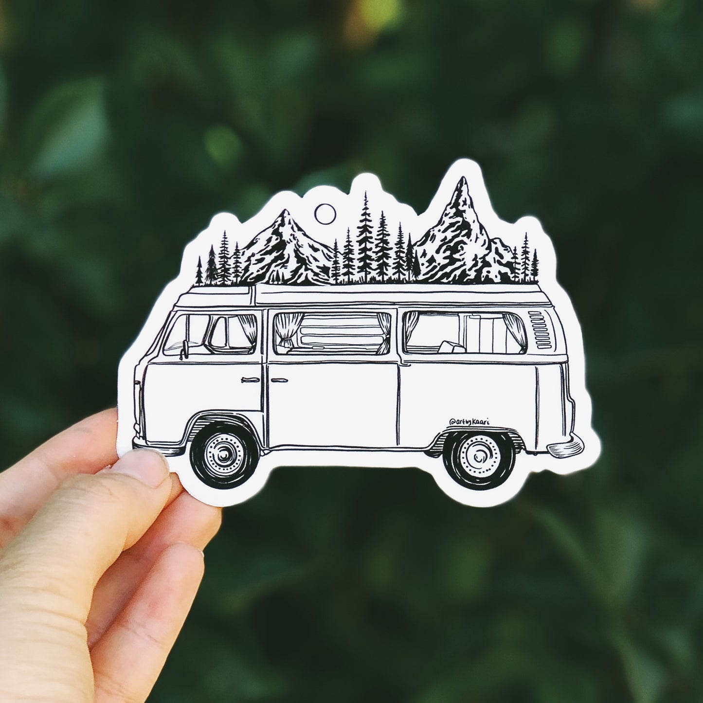 Mountain Van Vinyl Sticker