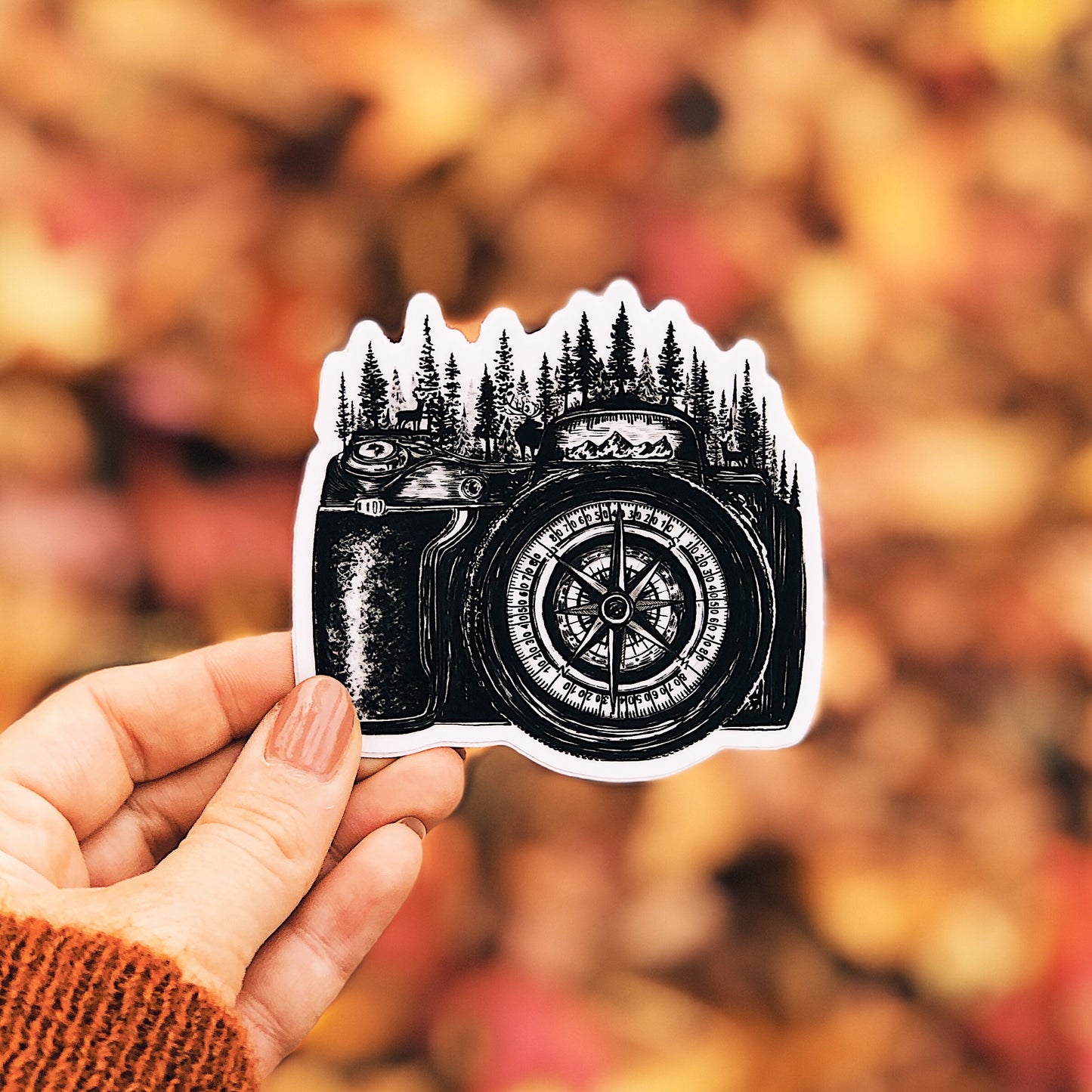 Compass Camera Vinyl Sticker