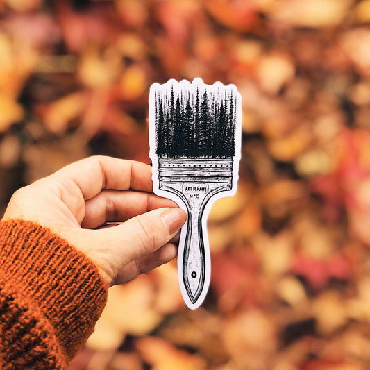 Forested Paintbrush Vinyl Sticker