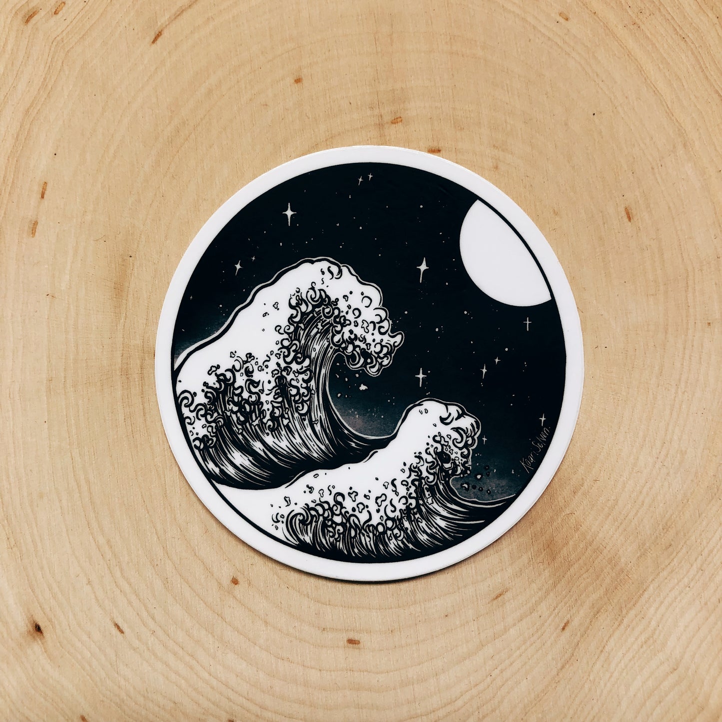 Waves + Night Sky Vinyl Sticker