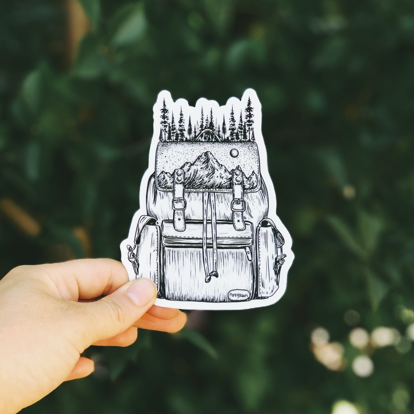 Forested Backpack Vinyl Sticker