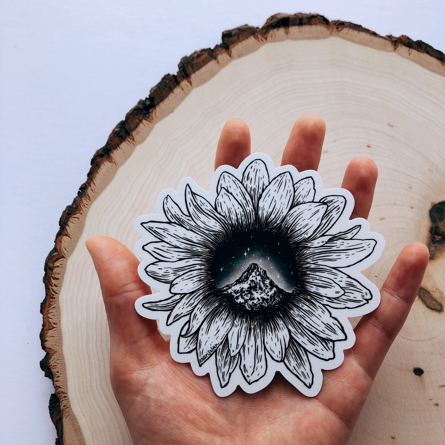 Mountain Sunflower Vinyl Sticker