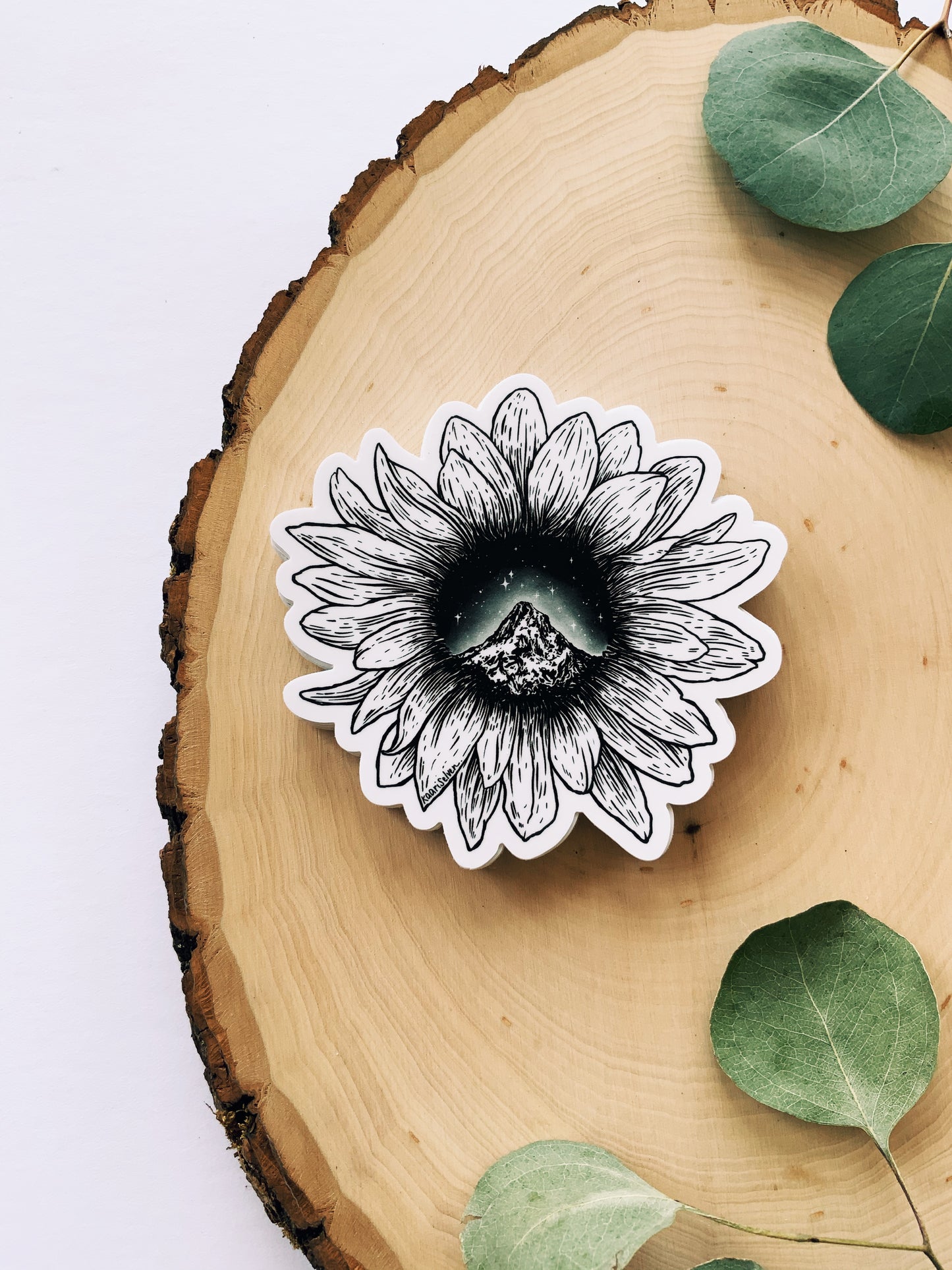 Mountain Sunflower Vinyl Sticker