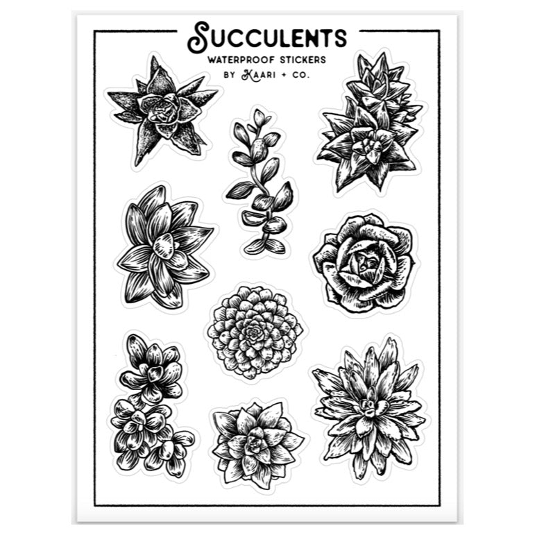Succulent Varieties Sticker Sheet
