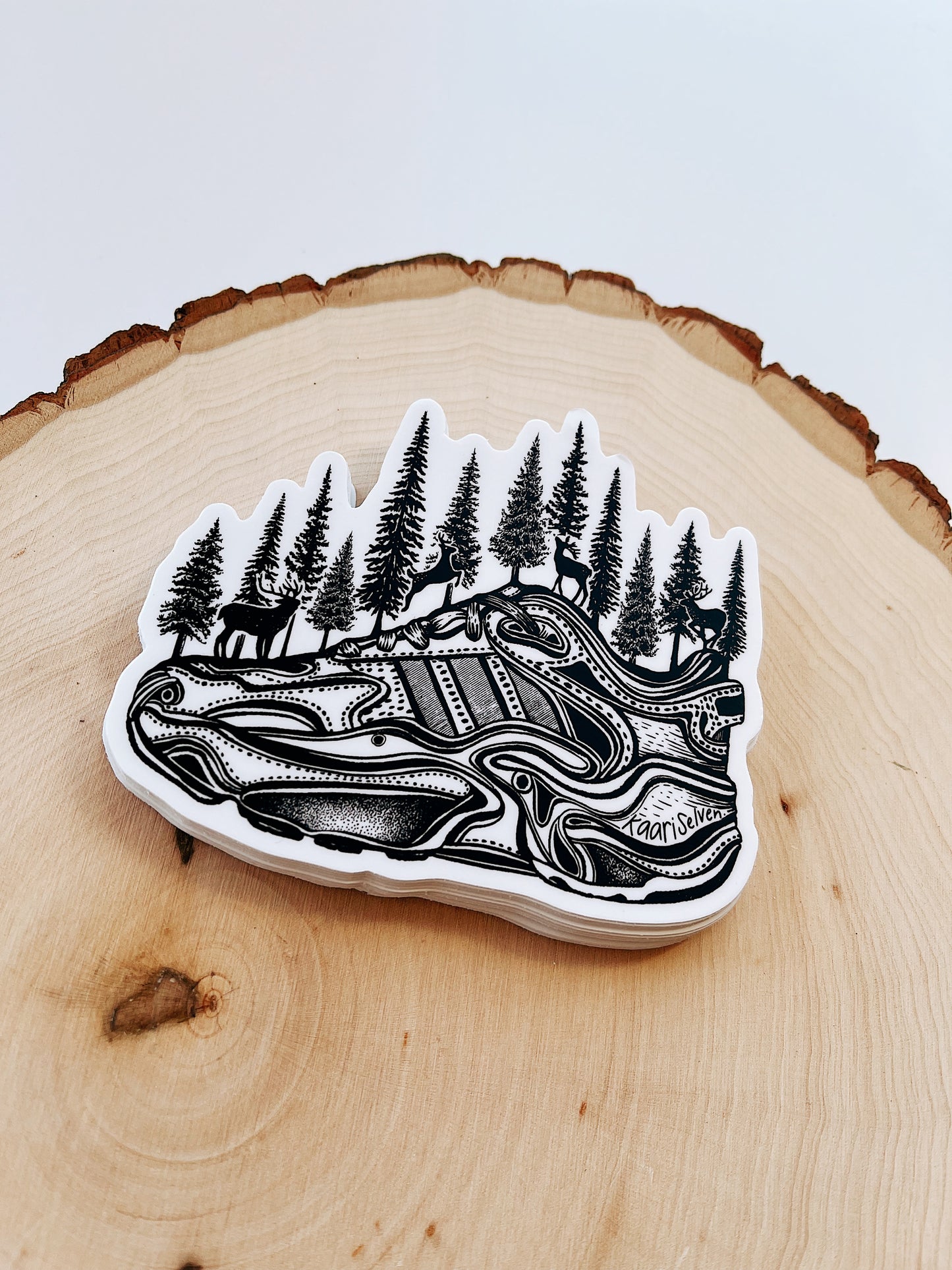 Forested Running Shoe Vinyl Sticker