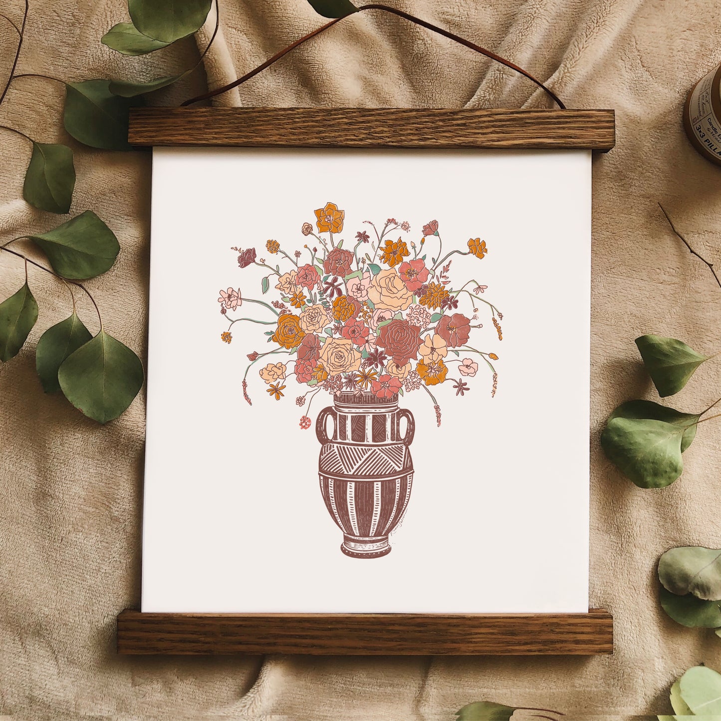 Floral Amphora Art Print
