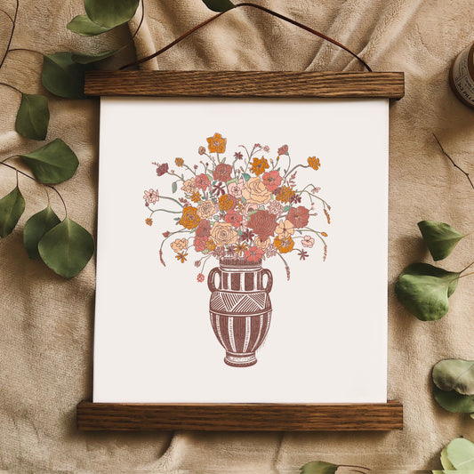 Floral Amphora Art Print