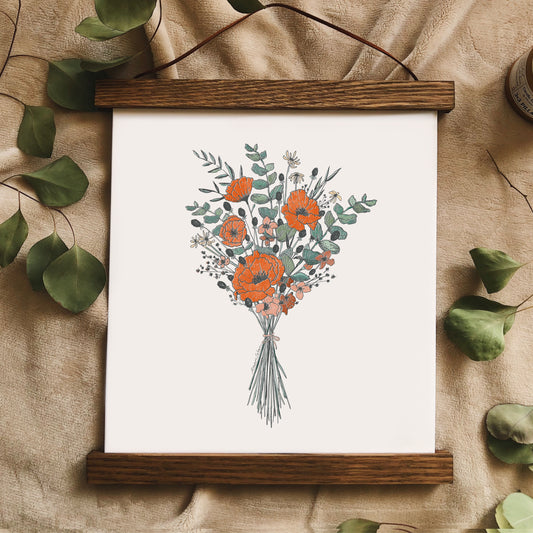 Poppy Bouquet Art Print