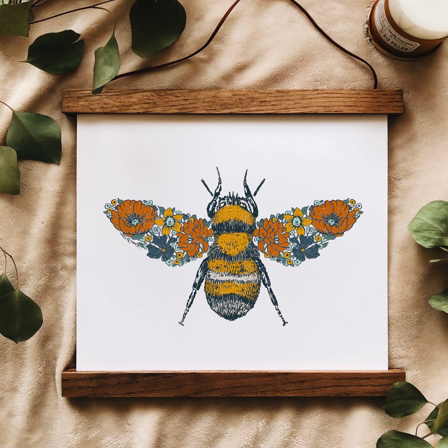 Floral Bee Art Print