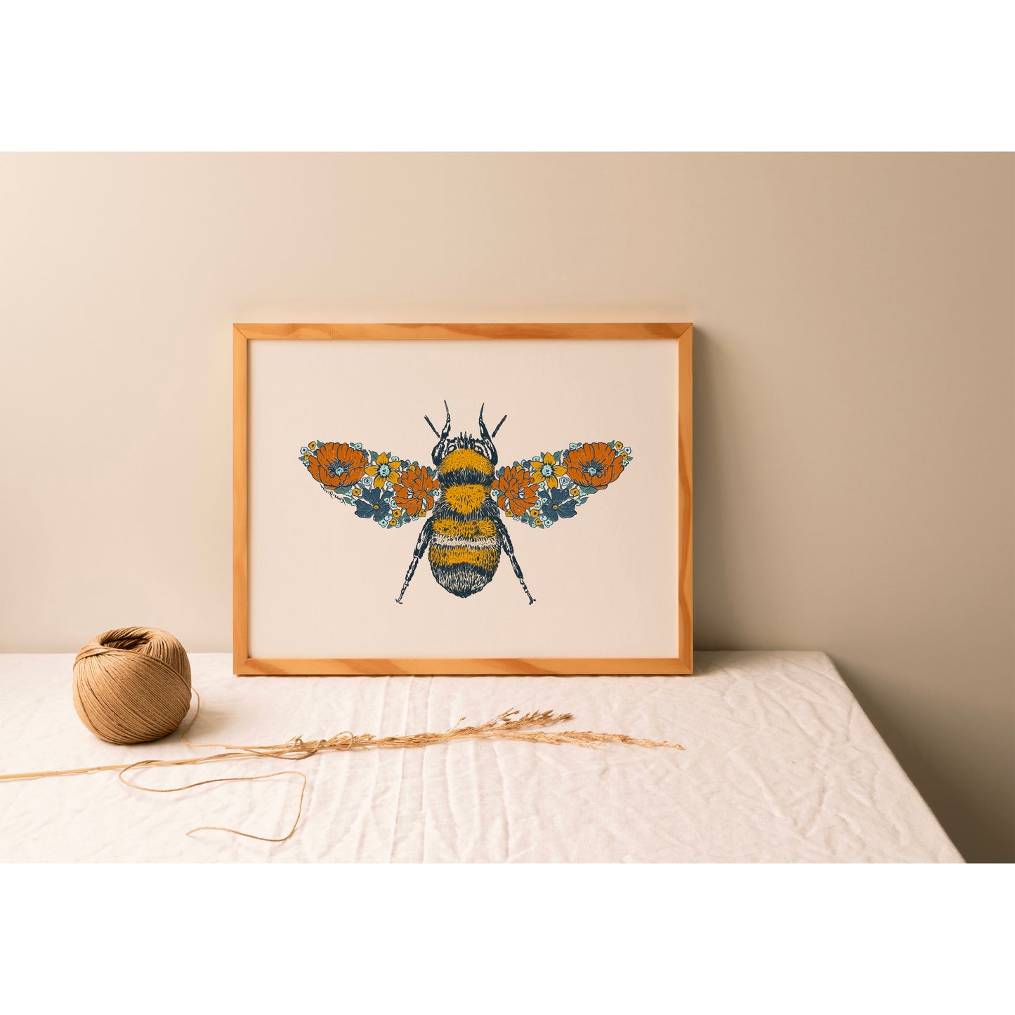 Floral Bee Art Print