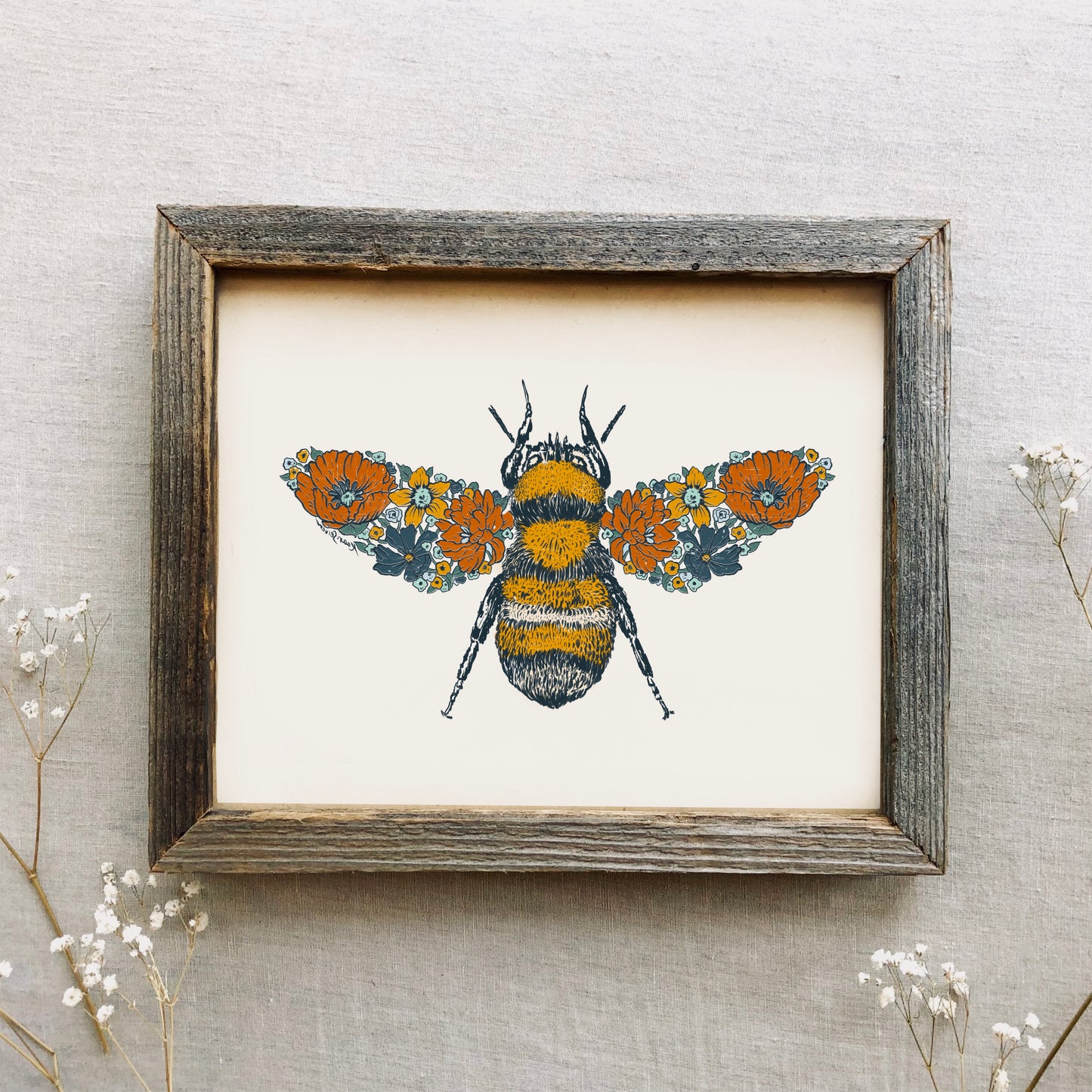 Floral Bee Art Print