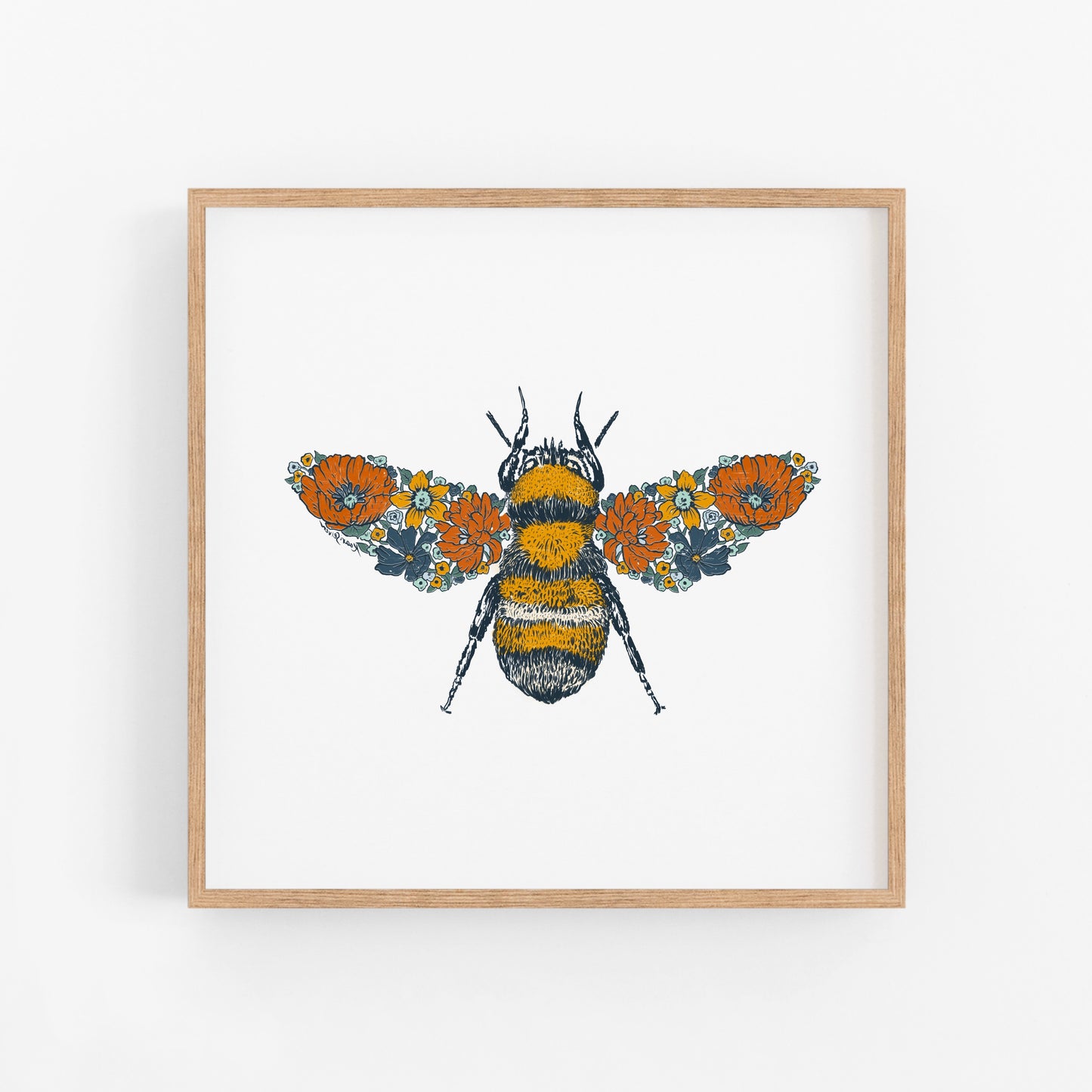 Floral Bee Art Print