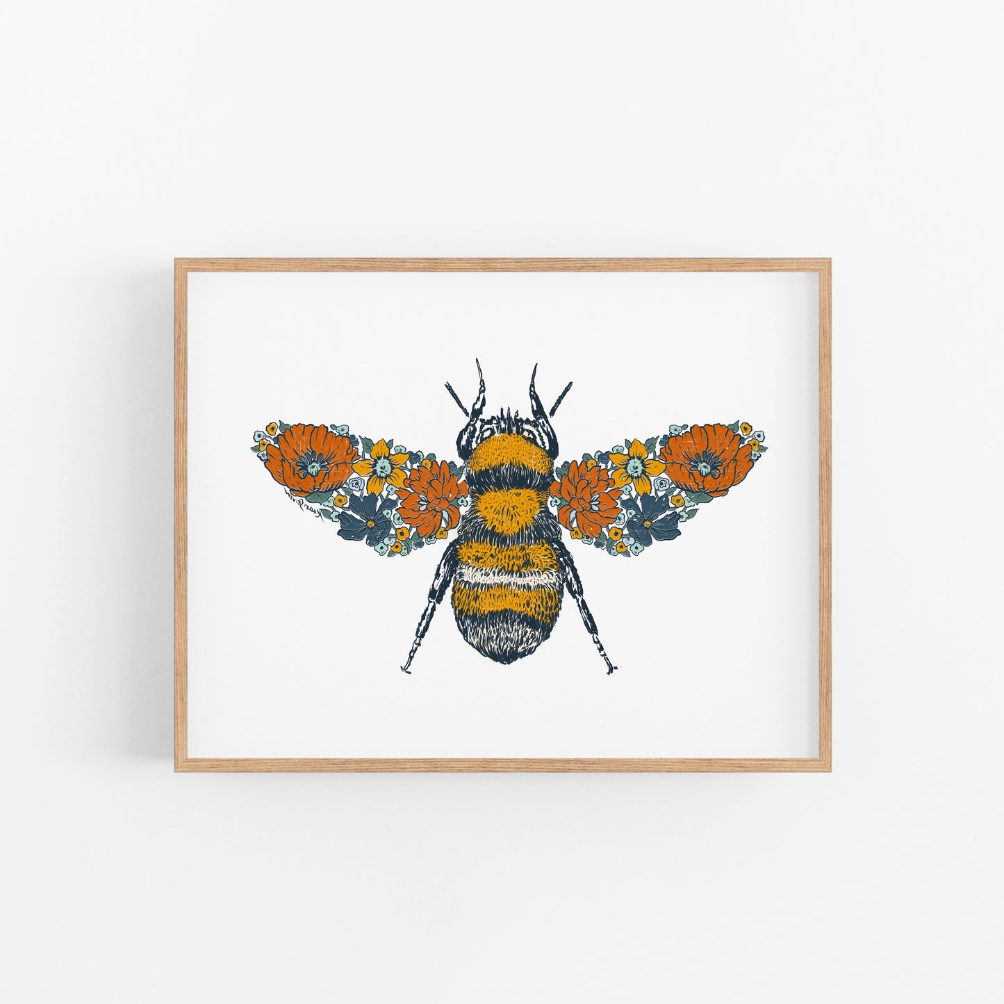 Floral Bee Art Print