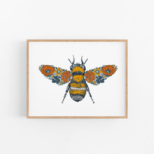 Floral Bee Art Print