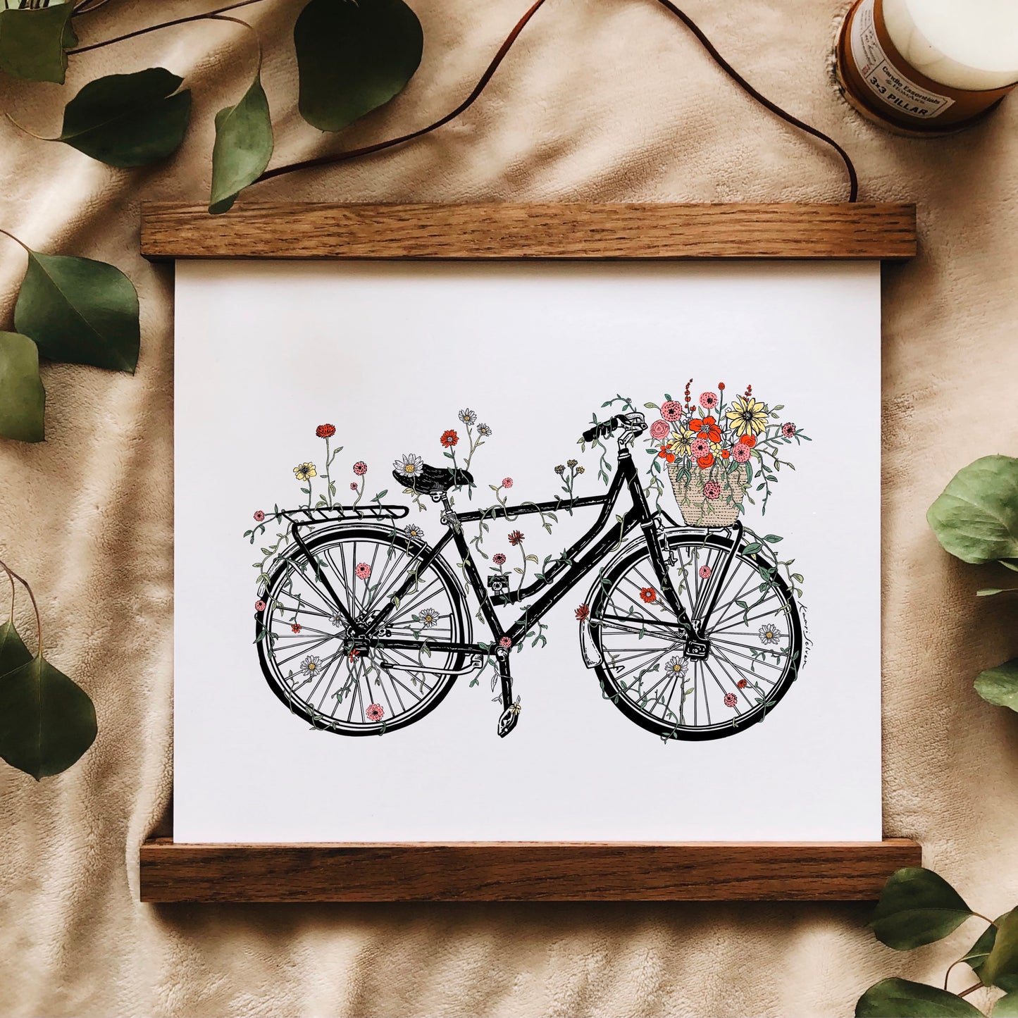 Bicycle Blossoms Art Print
