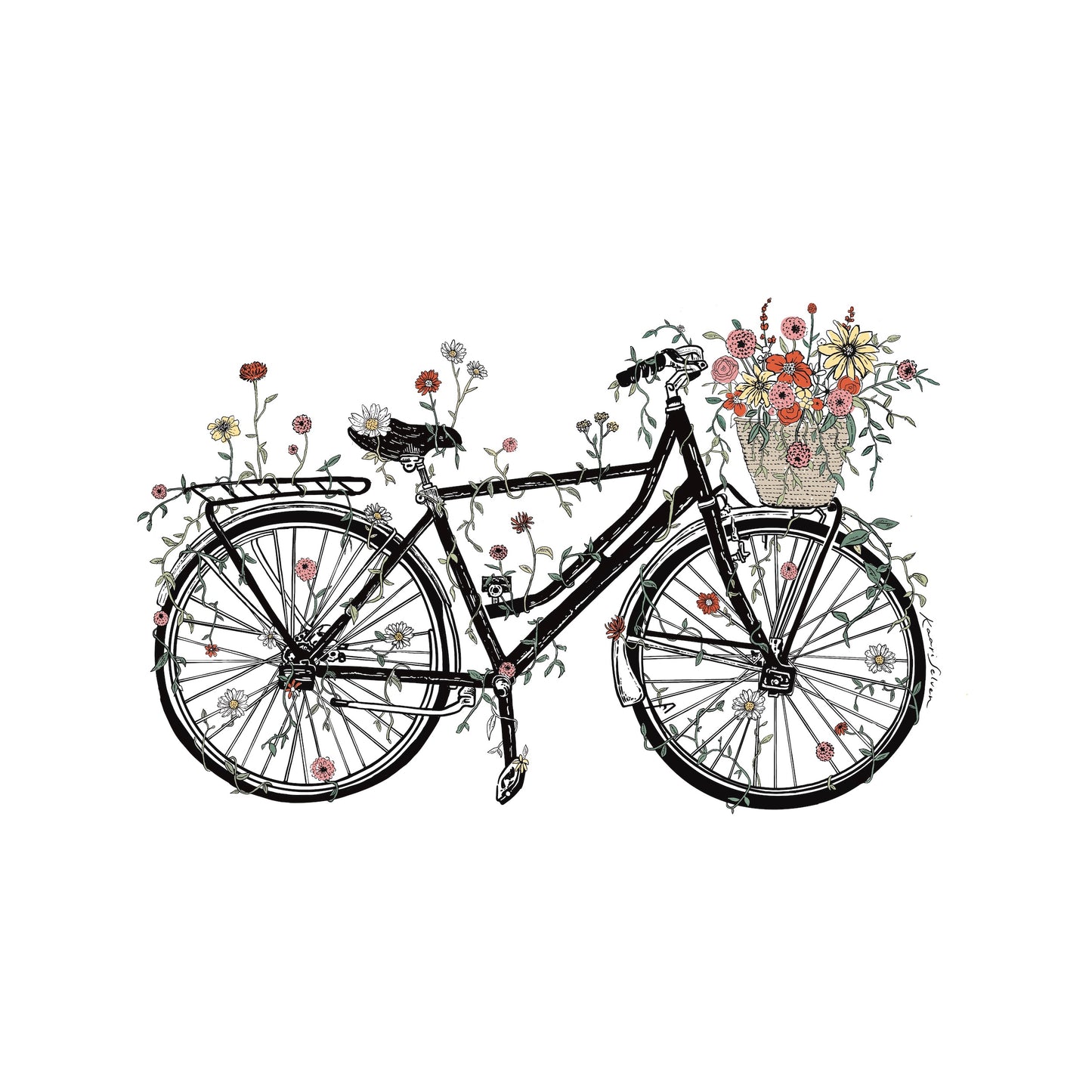Bicycle Blossoms Art Print