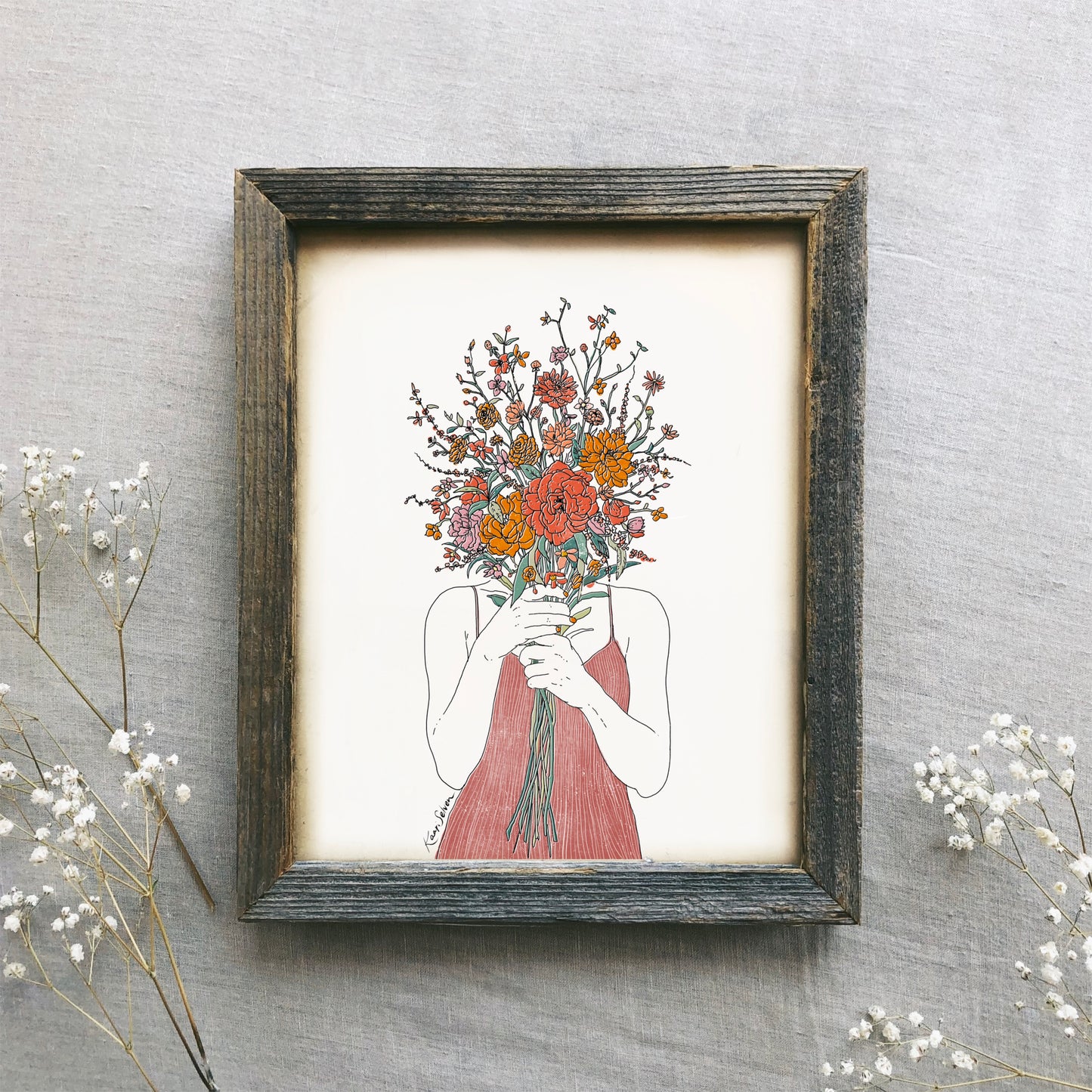 Flower Face Art Print