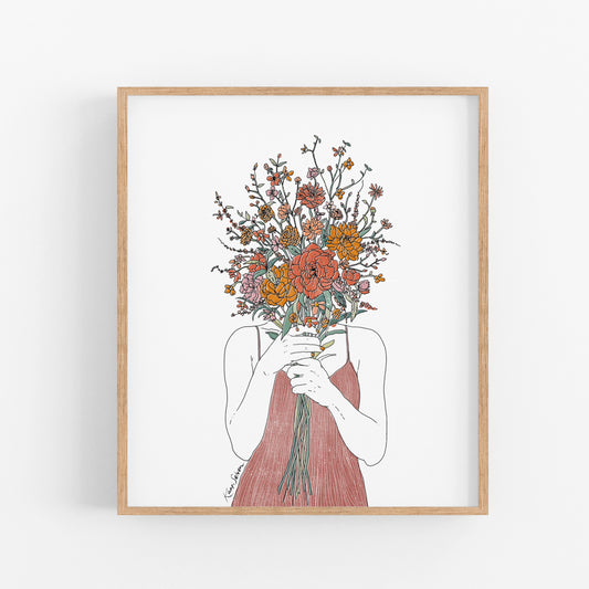 Flower Face Art Print