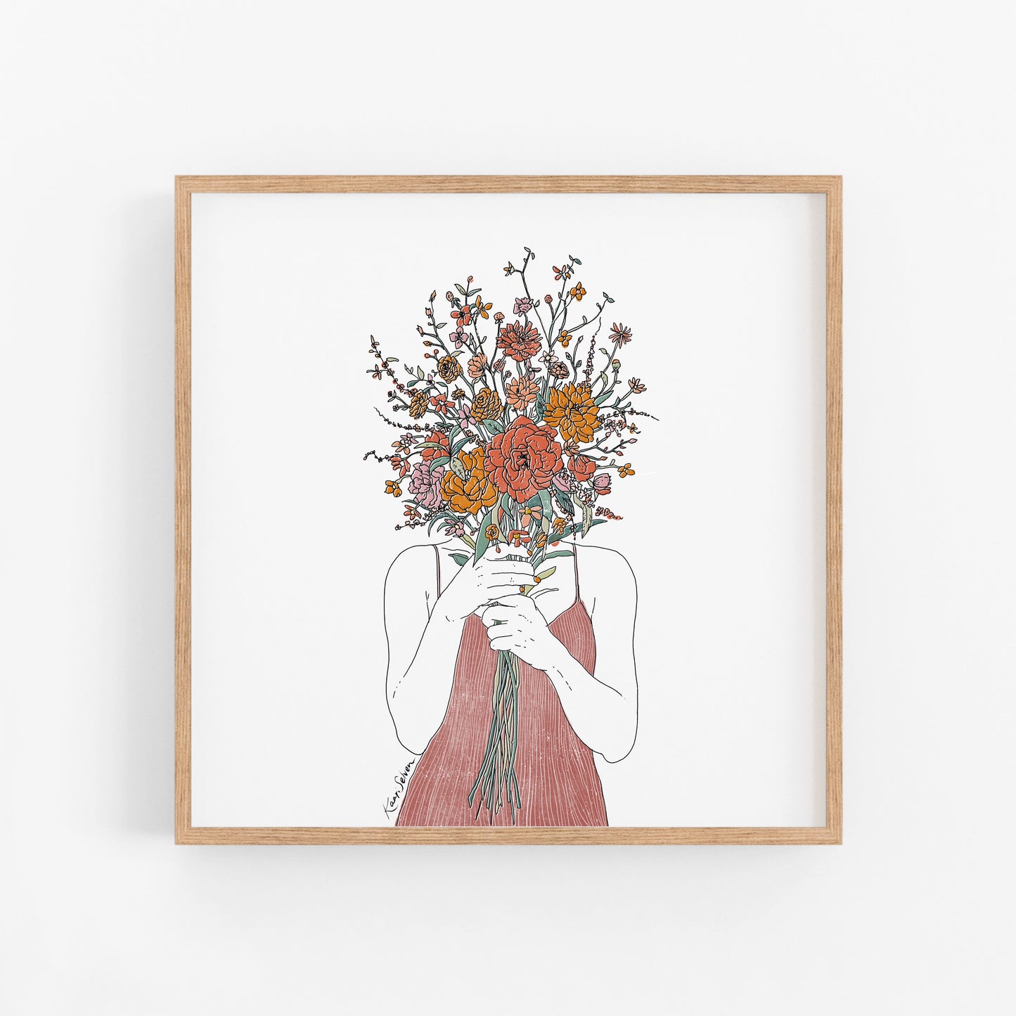 Flower Face Art Print