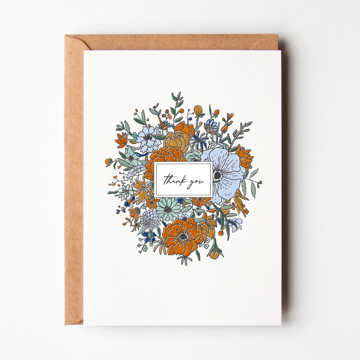 Thank you, Floral Circle, Greeting Card