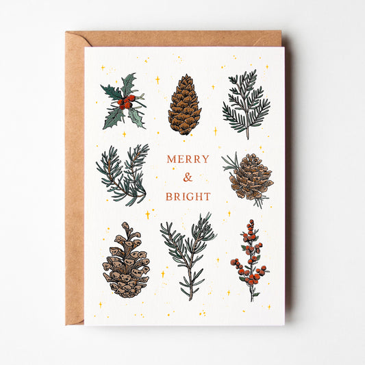 Merry & Bright Christmas Greeting Card