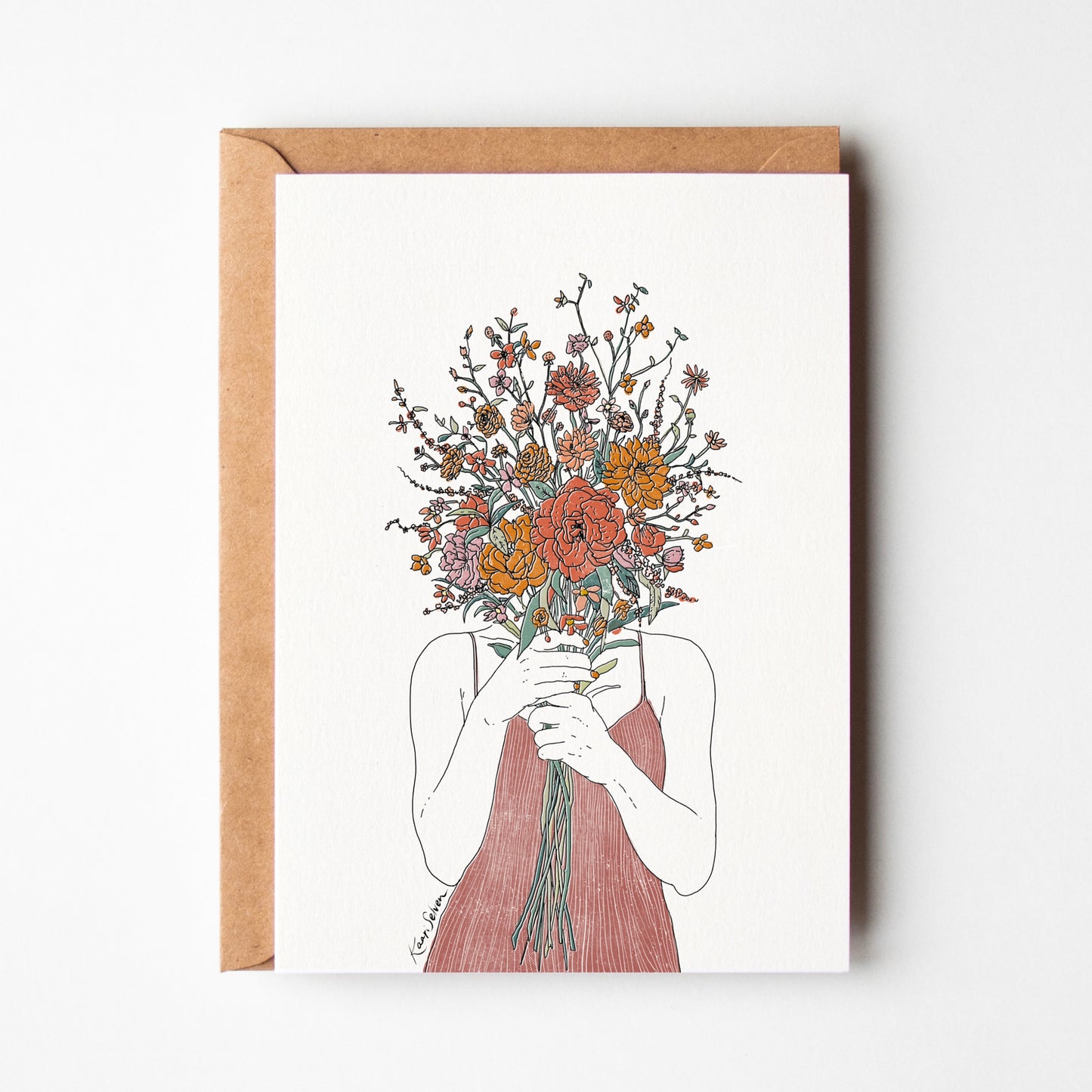 Flower Face Greeting Card