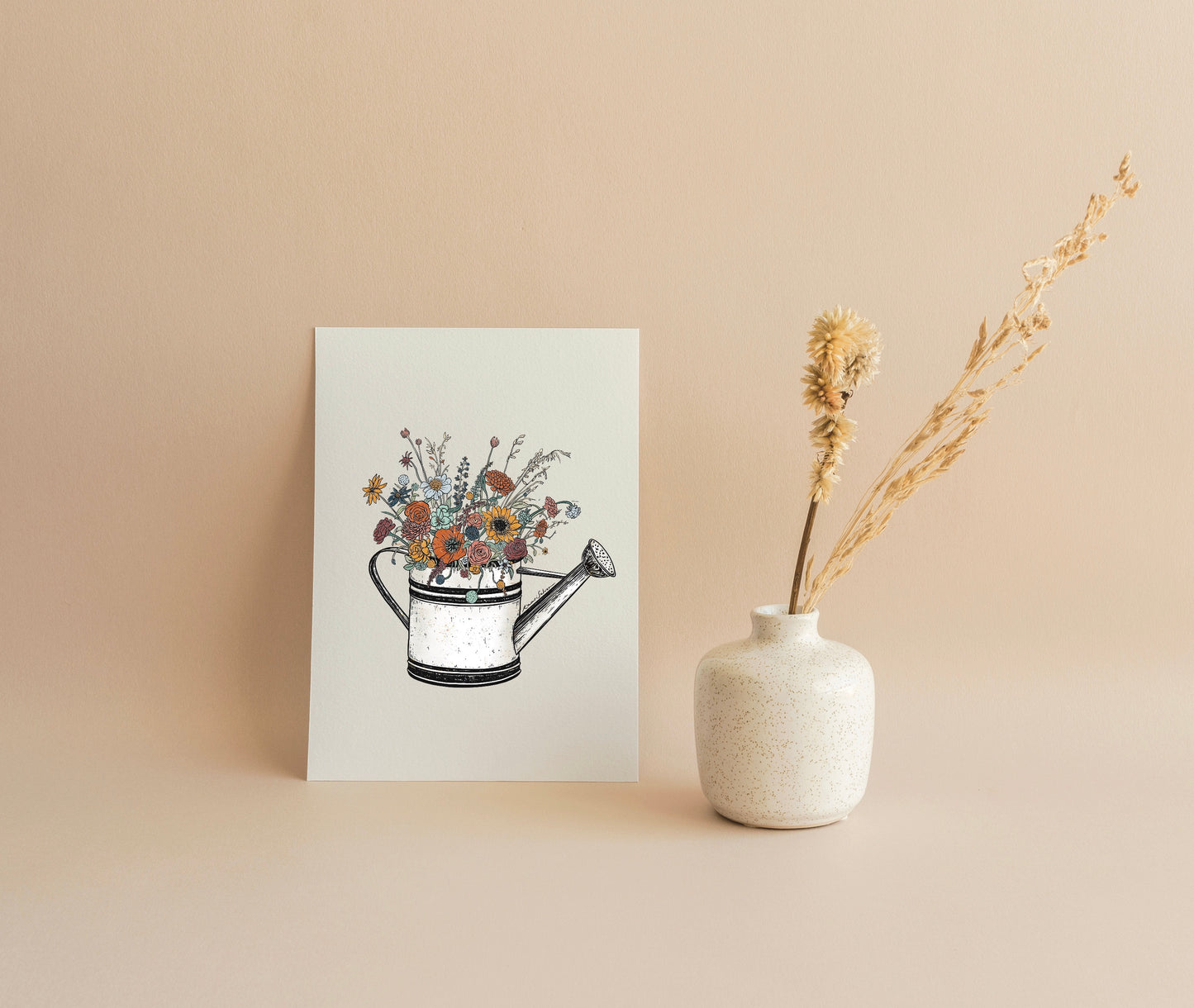 Floral Watering Can Greeting Card