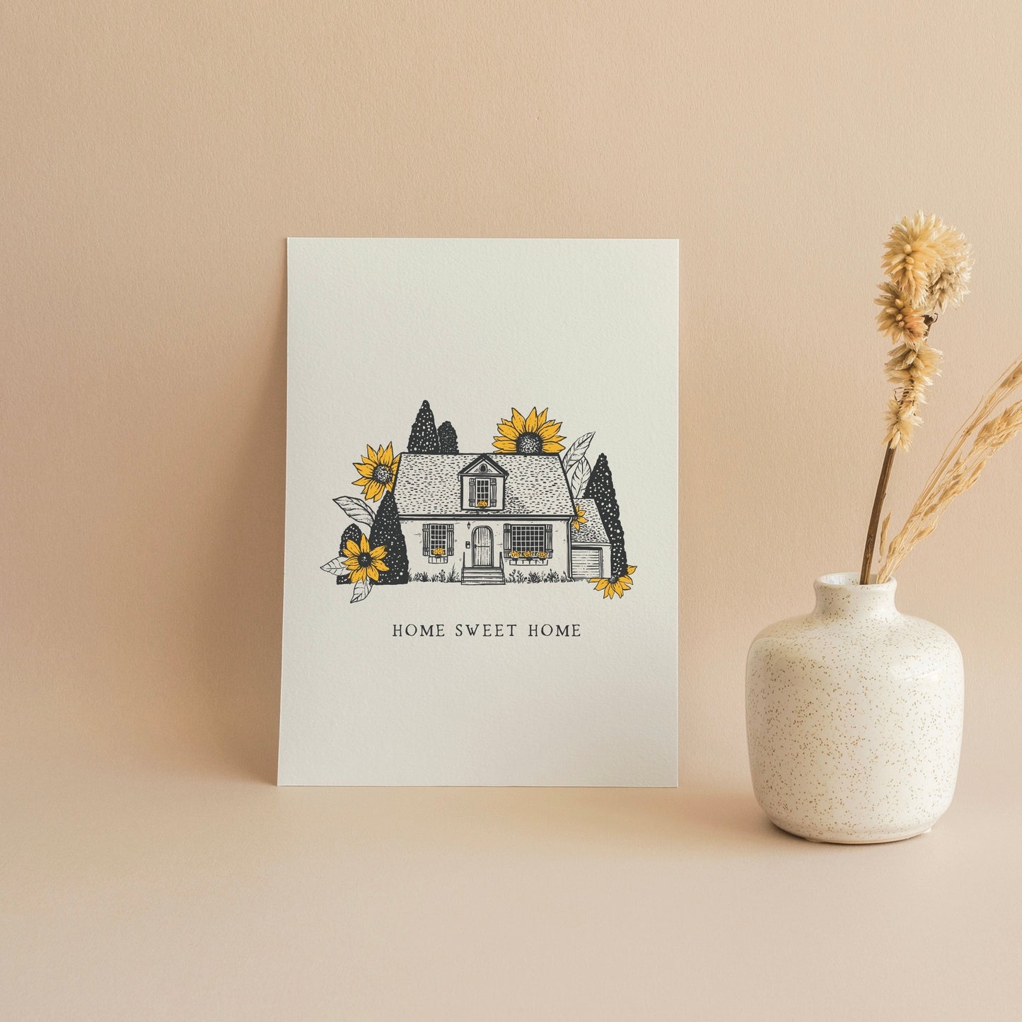 Home Sweet Home Sunflowers Greeting Card