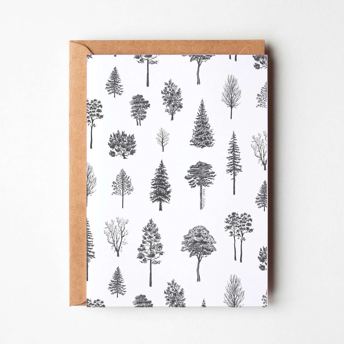Tree Varieties Drawings Greeting Card