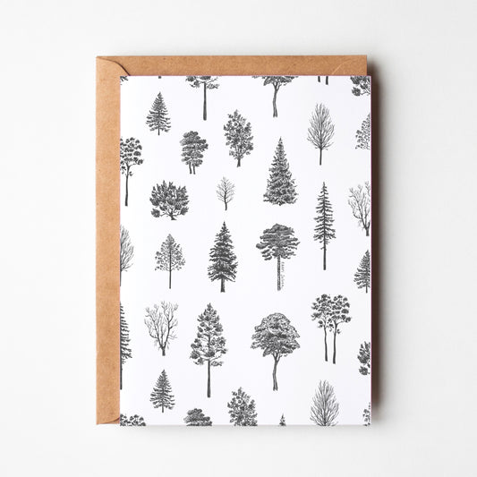 Tree Varieties Drawings Greeting Card