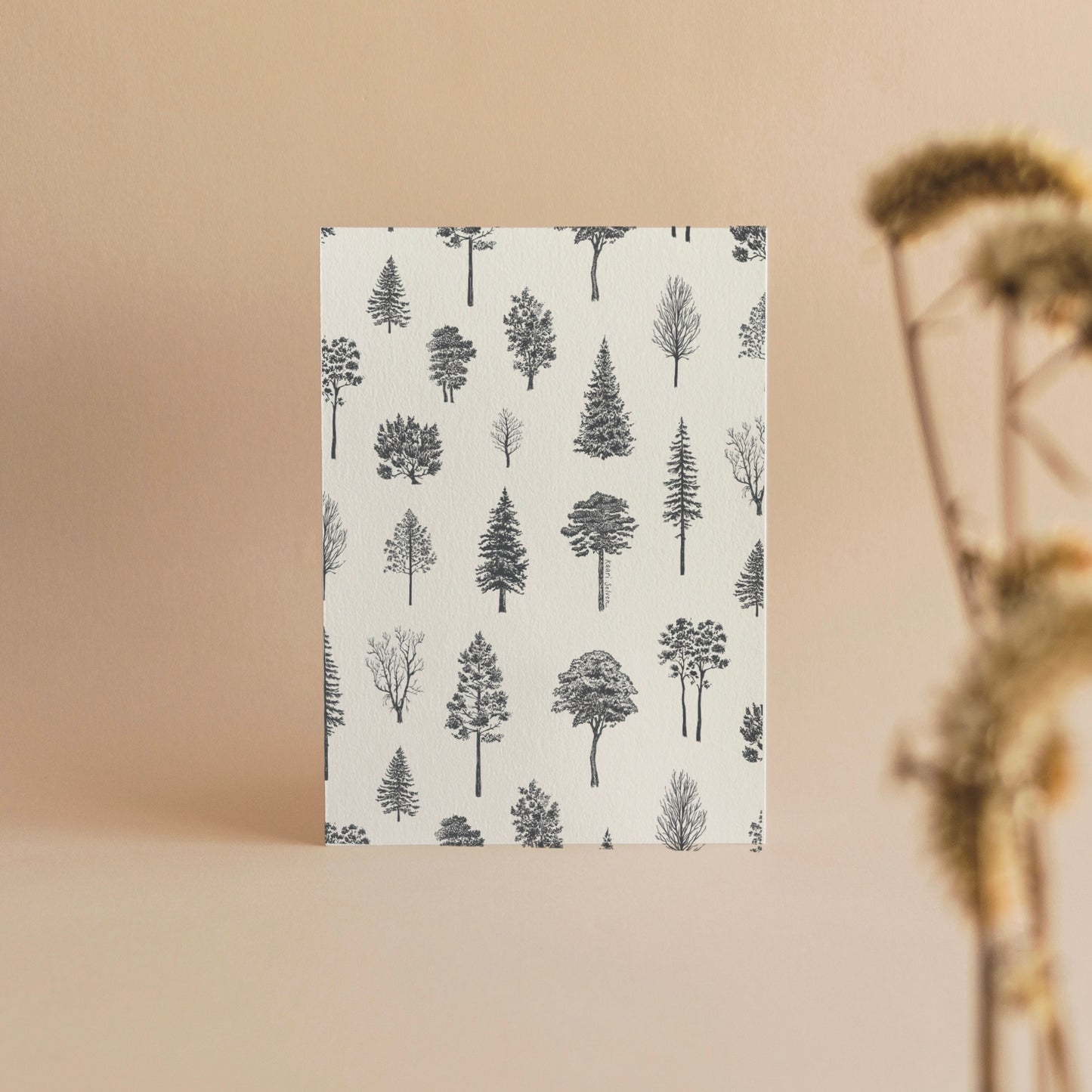 Tree Varieties Drawings Greeting Card