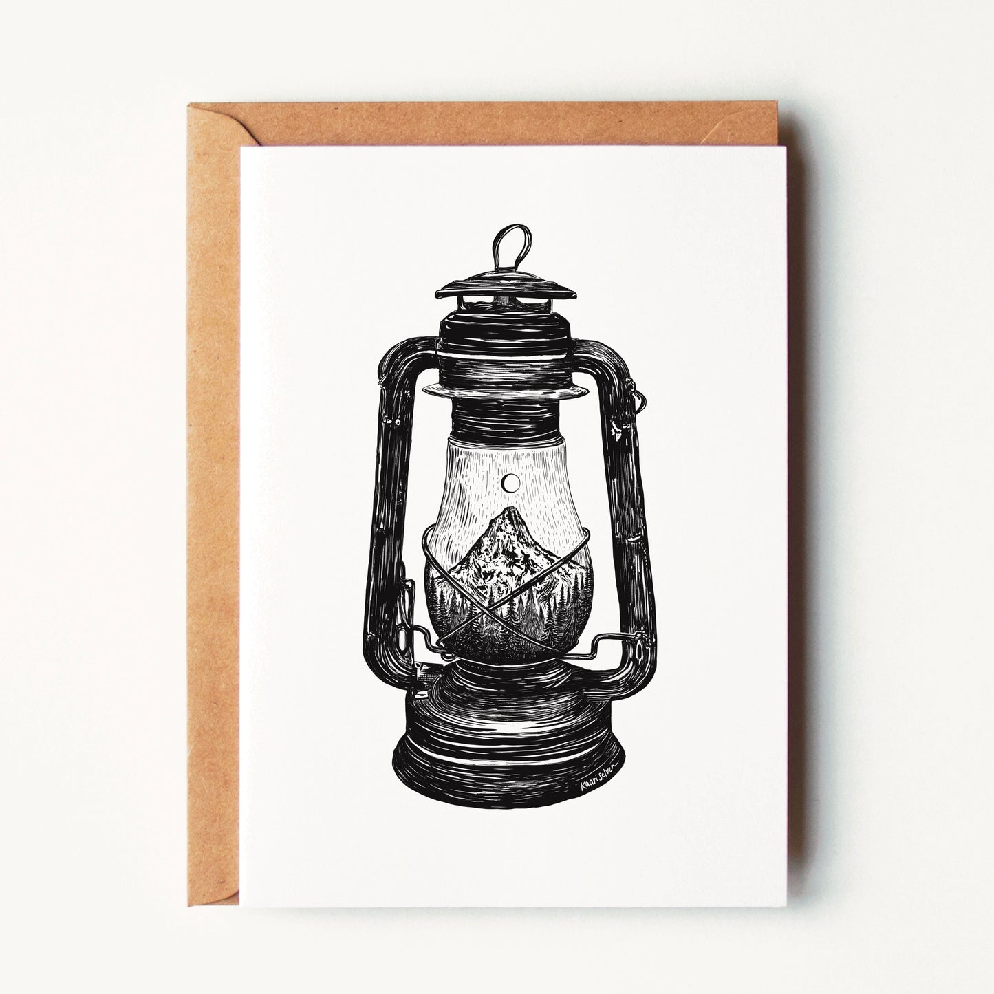 Mountain Lantern Greeting Card