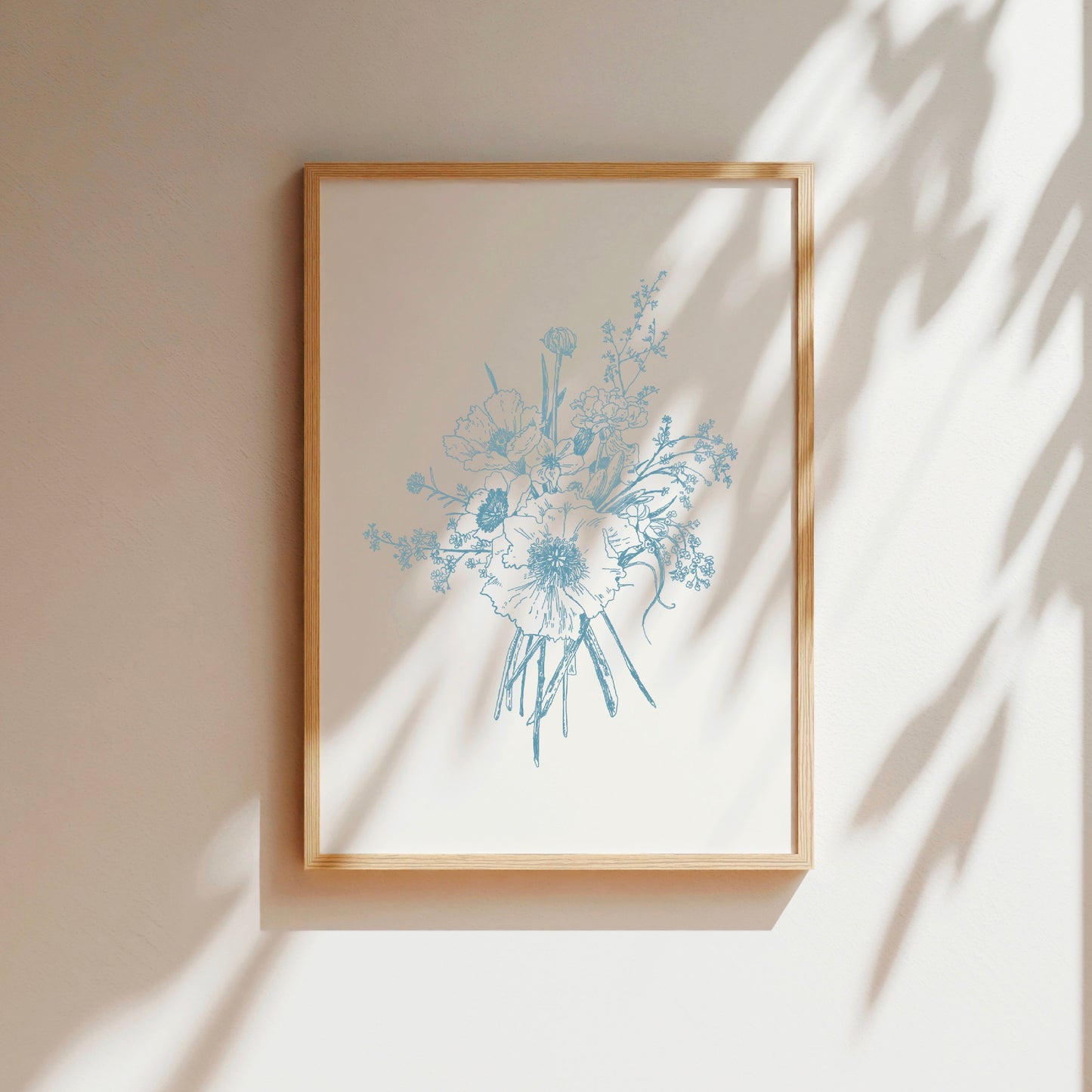 Floral Study I in Blue Art Print