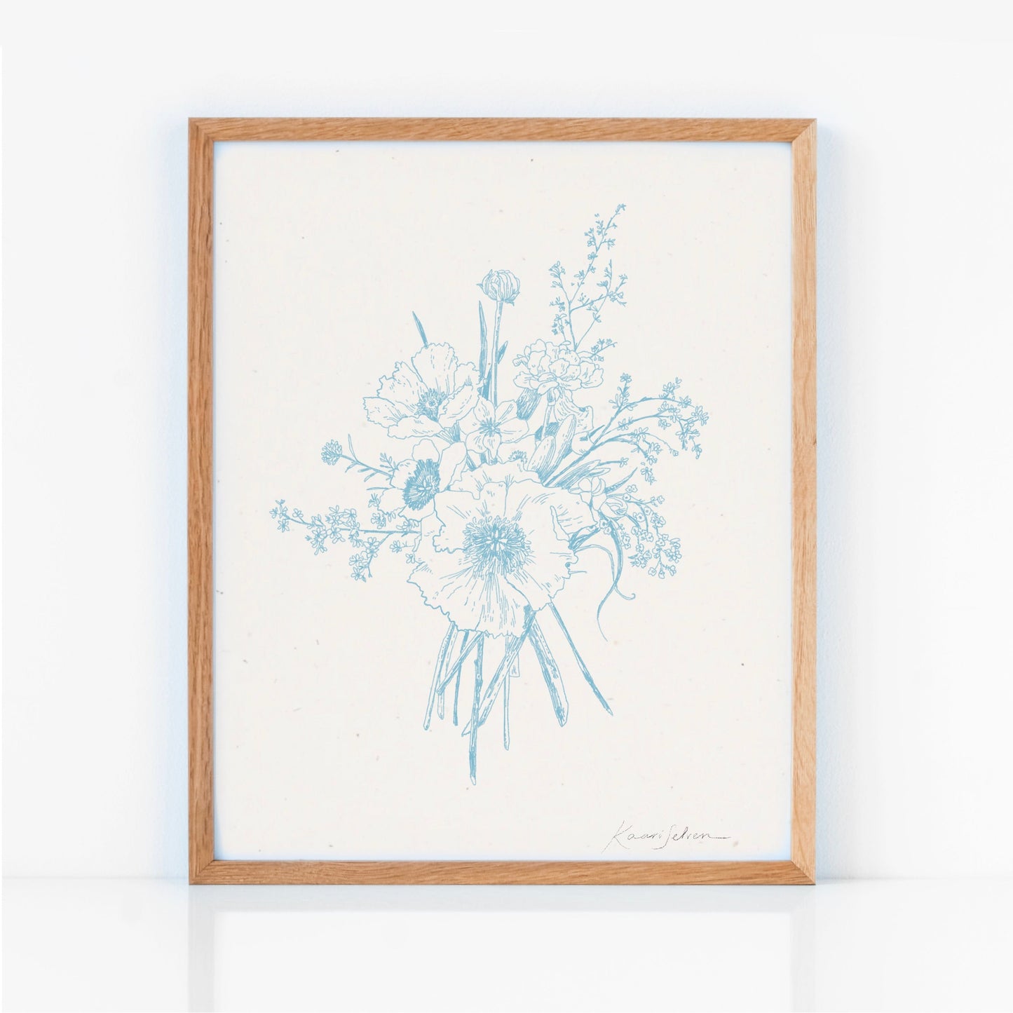Floral Study I in Blue Art Print