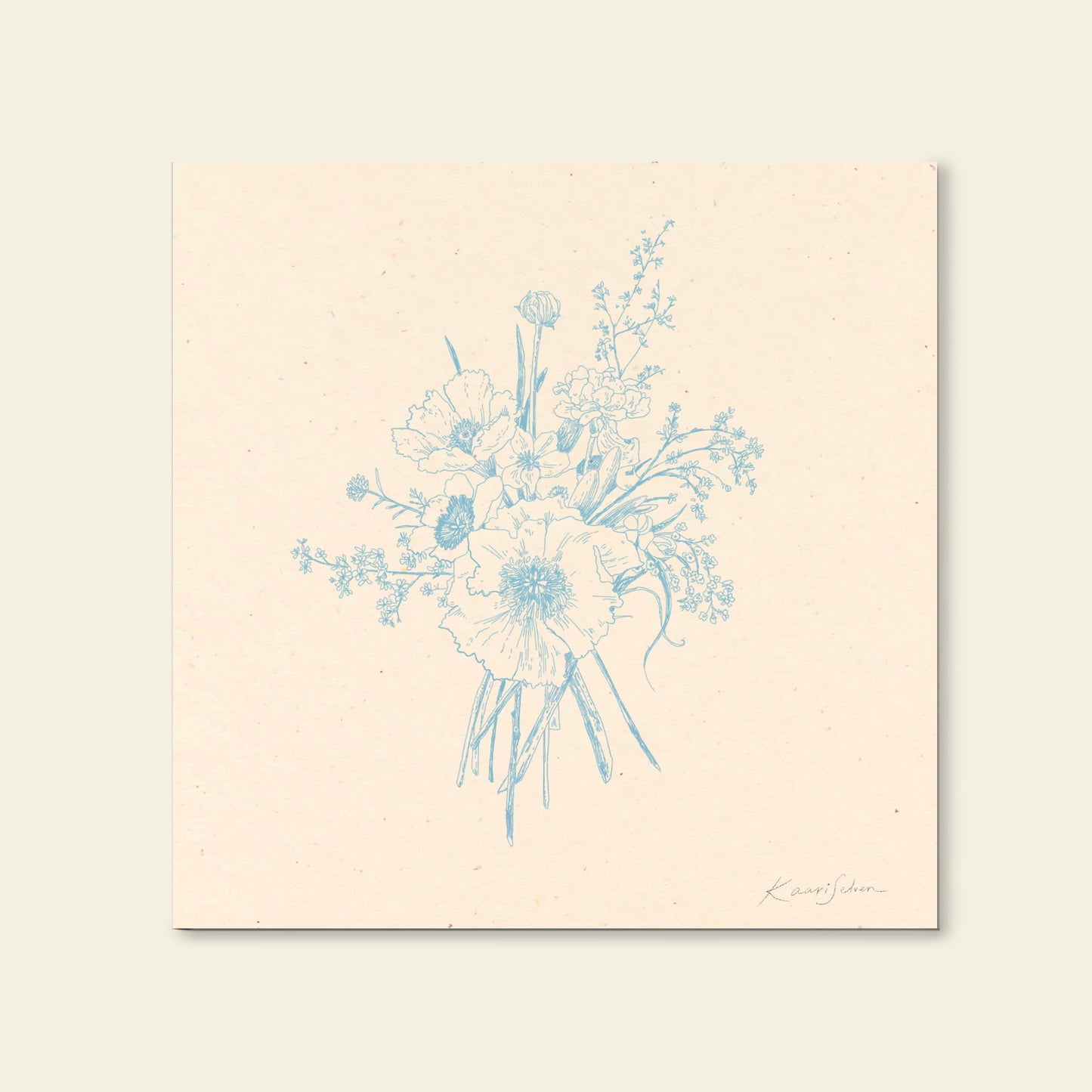 Floral Study I in Blue Art Print