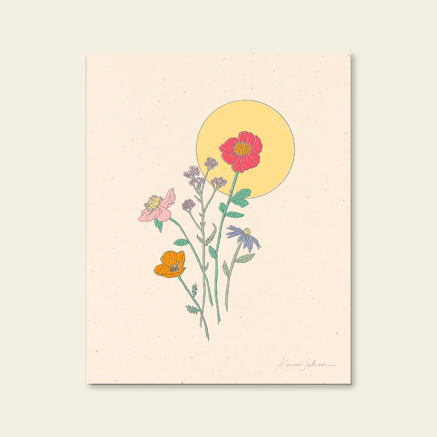 Wildflower Sun II Art Print