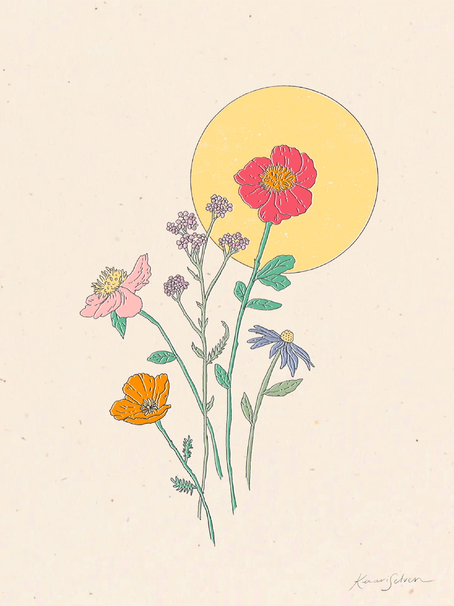Wildflower Sun II Art Print