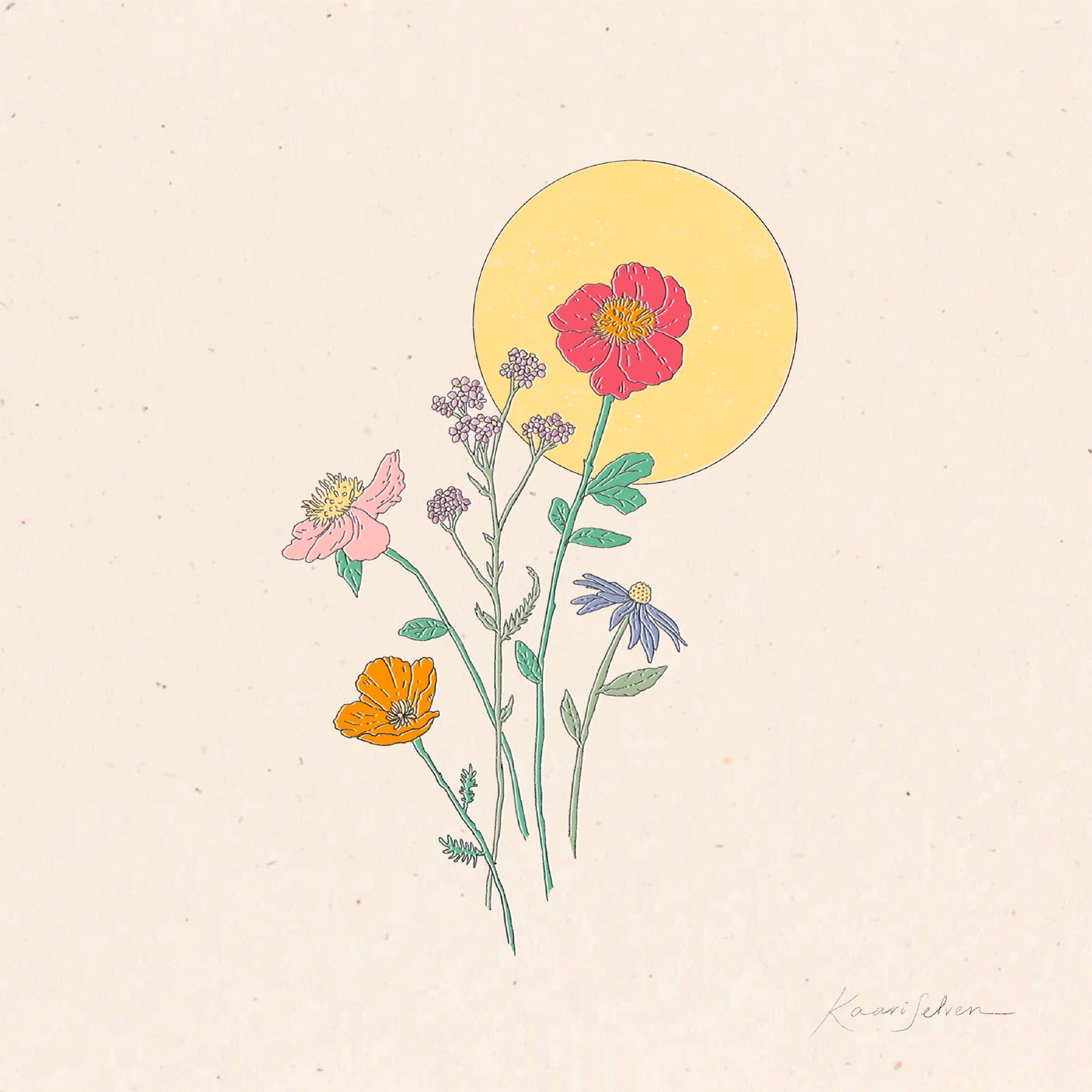 Wildflower Sun II Art Print