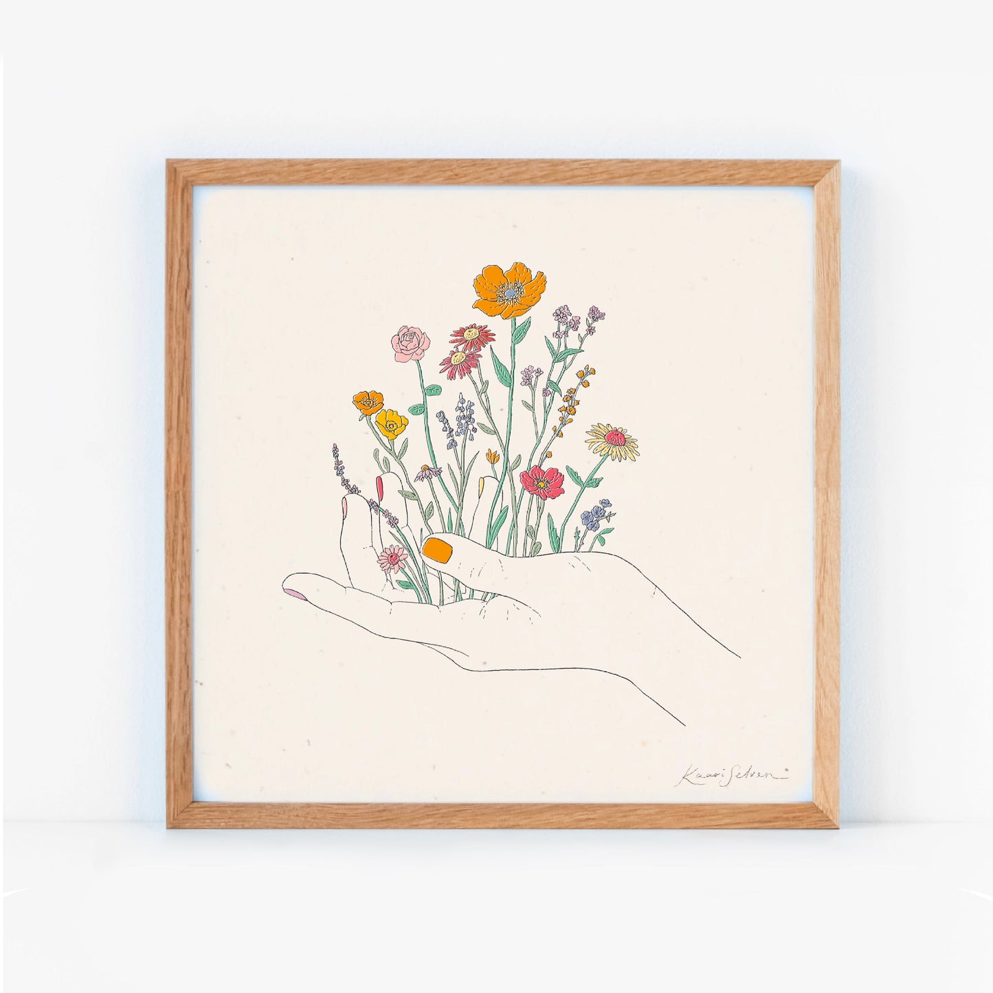 Wildflowers in Hand Art Print